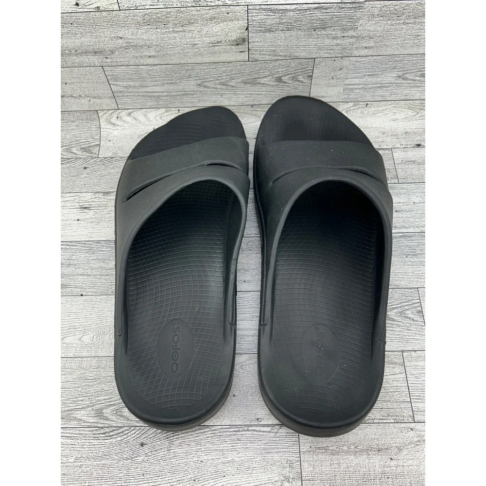 Oofos OOahh Sport Recovery Slides Black Mens 12 Womens 14 EU 45 Sandals Comfort